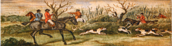 馬に乗った猟師と猟犬の狐狩り1