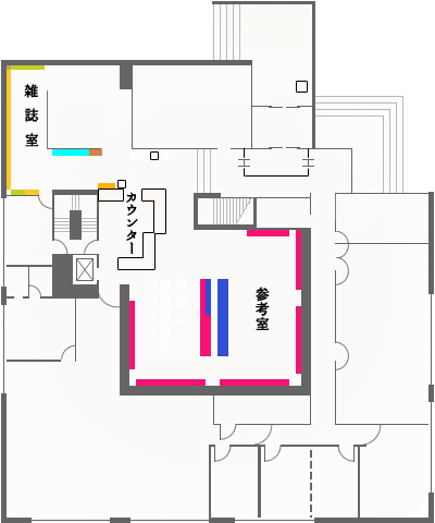 2階フロア（参考室・雑誌室）
